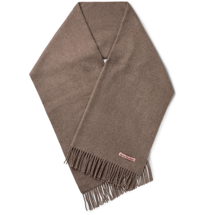 Photo: ACNE STUDIOS - Oversized Fringed Wool Scarf - Neutrals