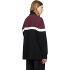 Simone Rocha Burgundy & Black Bow Stripe Rugby Polo