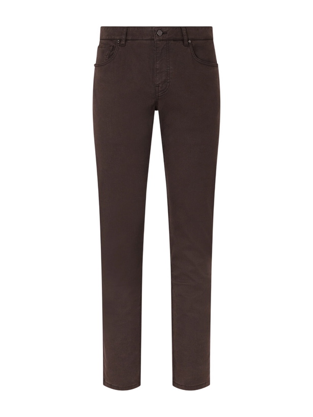 Photo: Purdey - Slim-Fit Straight-Leg Cotton-Blend Twill Trousers - Green