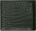 TOM FORD Green Printed Croc Wallet
