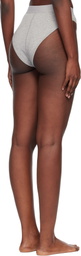 Marine Serre Gray Moon Logo Stretched Jersey High-Waist Briefs