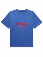 BODE - Flocked Cotton-Jersey T-Shirt - Blue