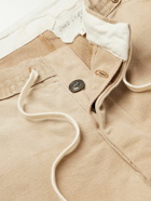 Greg Lauren - Wide-Leg Distressed Cotton-Canvas Drawstring Cargo Trousers - Brown