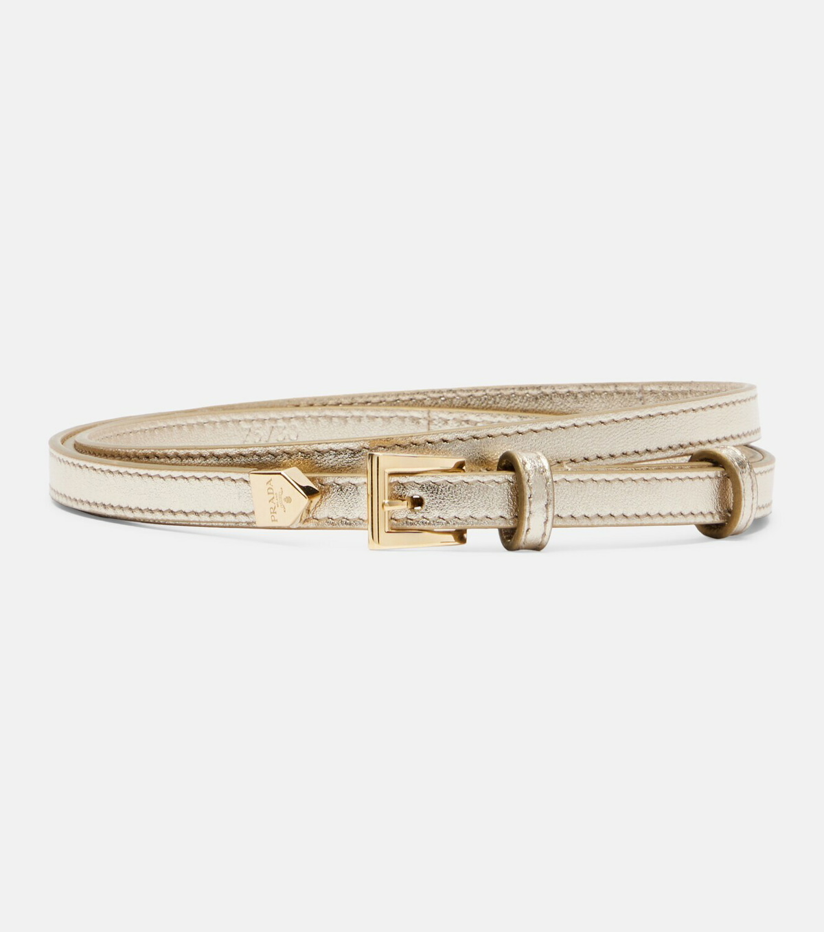 Prada Metallic leather belt