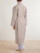 TEKLA - Belted Striped Organic Cotton-Terry Robe - Neutrals