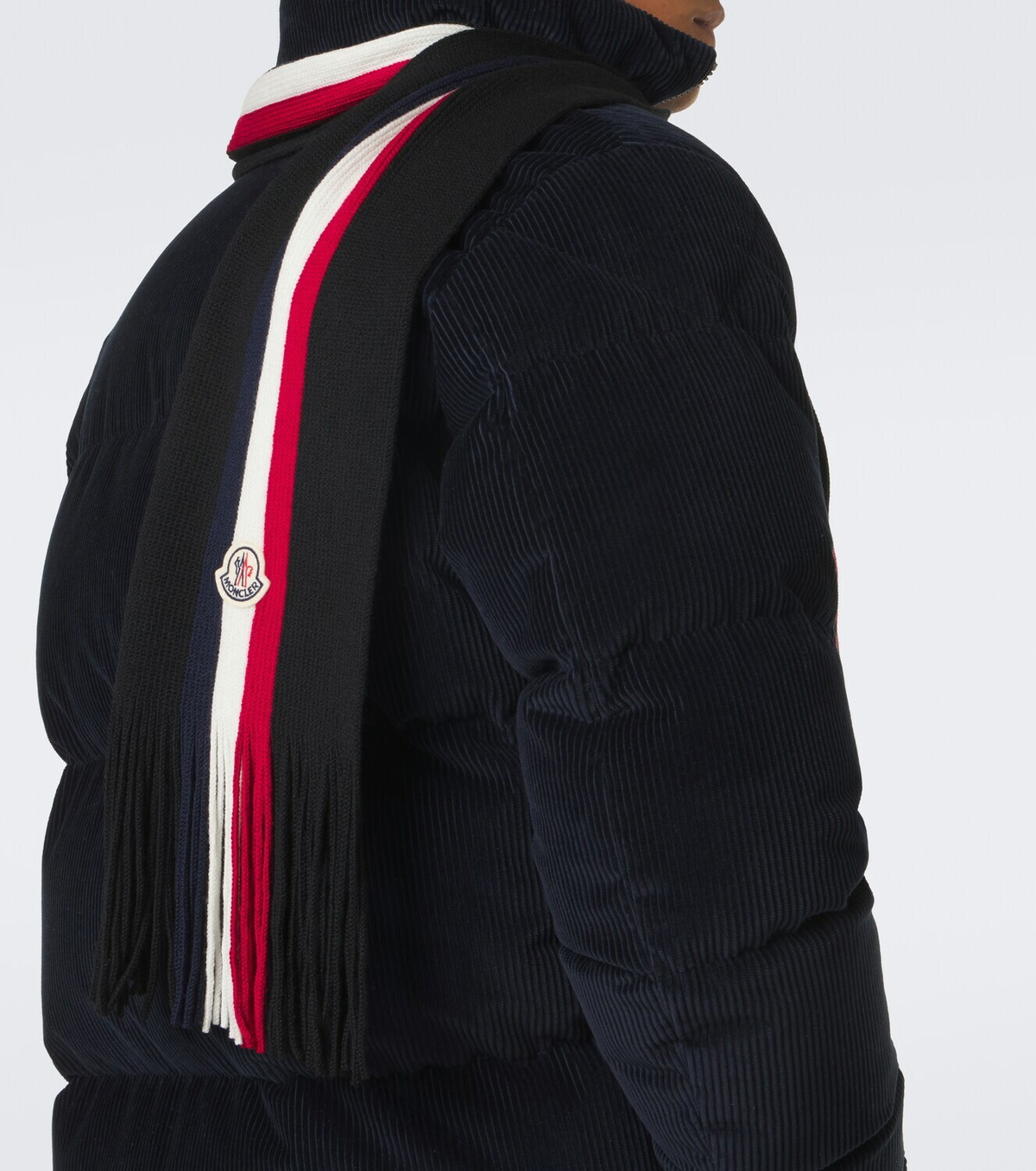 Moncler Logo virgin wool scarf