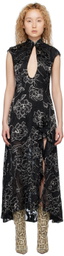 KIM SHUI Black Qi Pao Maxi Dress