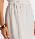 Velvet Virginia linen midi skirt