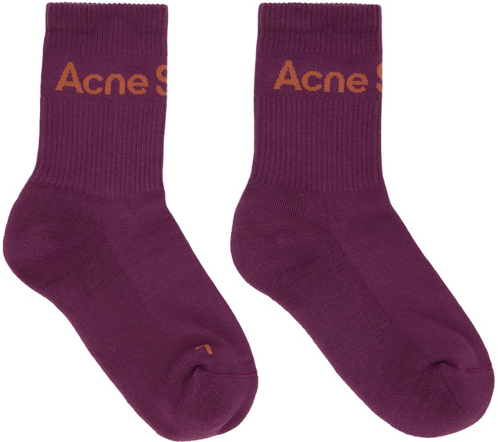 Photo: Acne Studios Burgundy Logo Socks