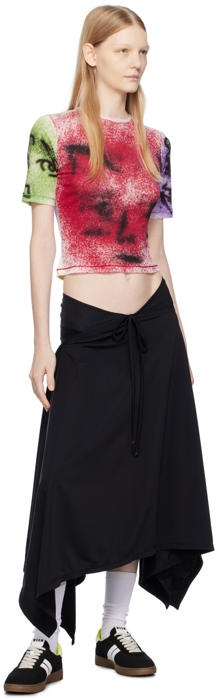 Emily Watson Black Handkerchief Bowtie Midi Skirt