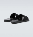 Gucci Logo canvas and leather slides