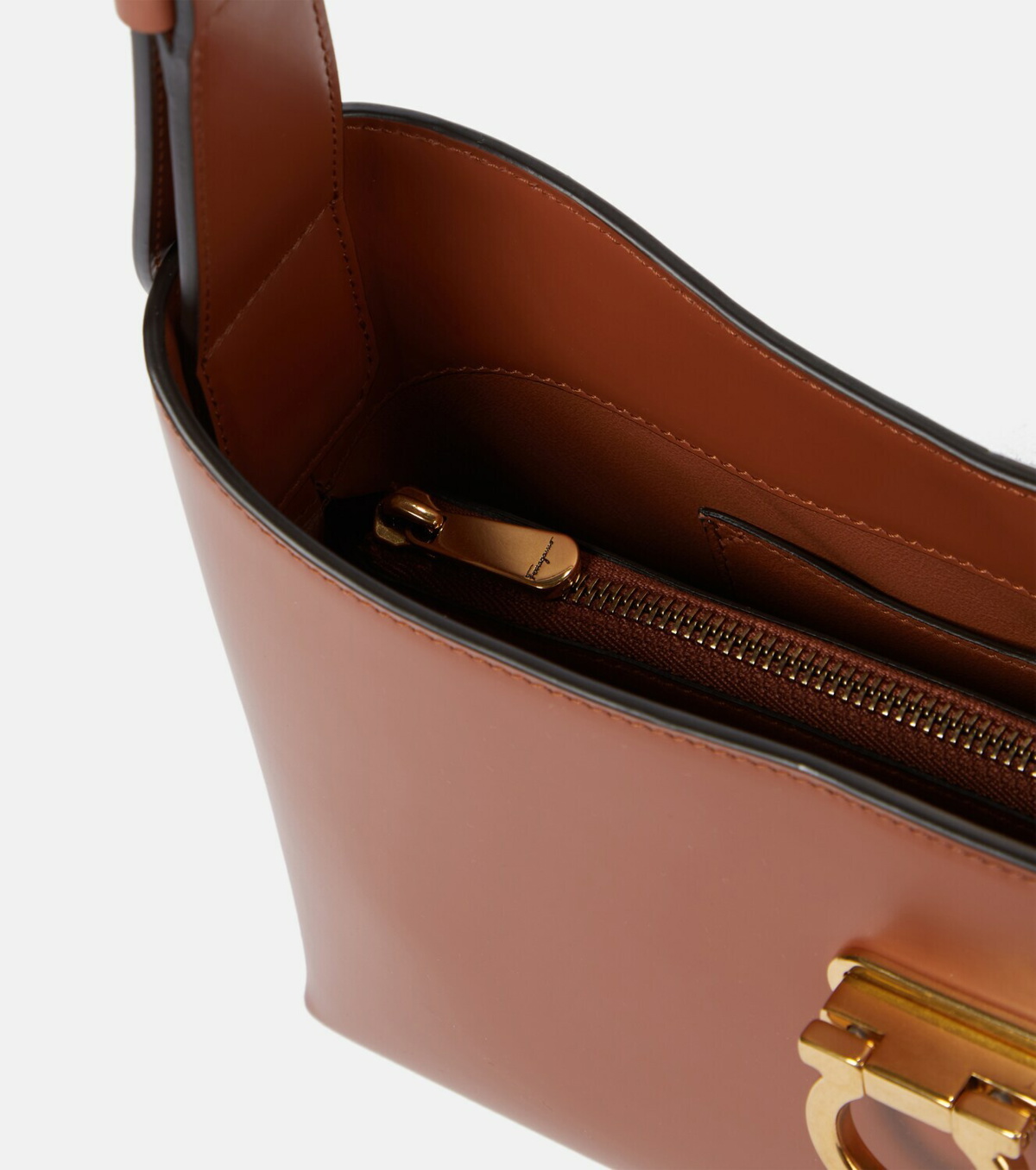 FERRAGAMO - Trifolio Leather Shoulder Bag