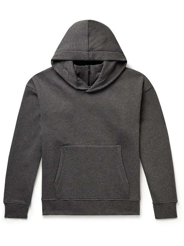 Photo: FRAME - Cotton-Blend Jersey Hoodie - Gray