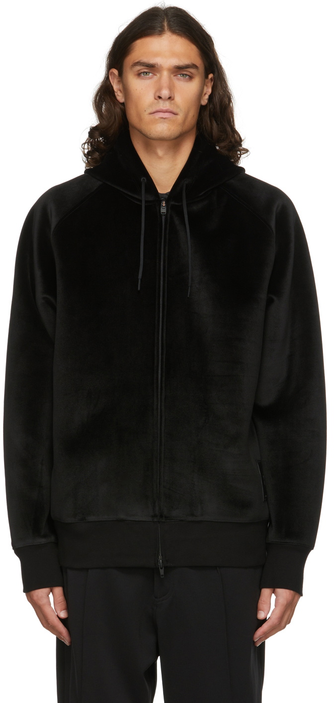 【Y-3】新品U SQUARE VELVET HOODIEベルベットフーディL Y-3 Black Square Velvet Spacer Hoodie Y-3