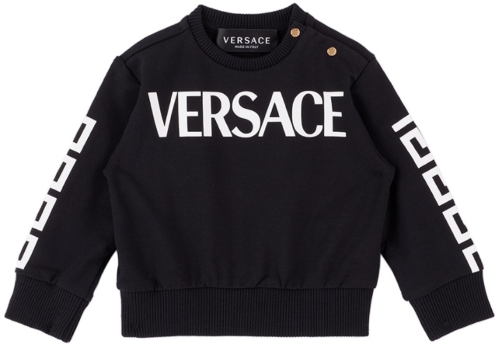 Photo: Versace Baby Black Greca Print Sweatshirt