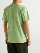 Stussy - Logo-Print Garment-Dyed Cotton-Jersey T-Shirt - Green