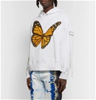 Palm Angels - Oversized Canvas-Trimmed Printed Cotton-Jersey Hoodie - White