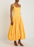 Simkhai Hally Cotton-blend Poplin Midi Dress Yellow