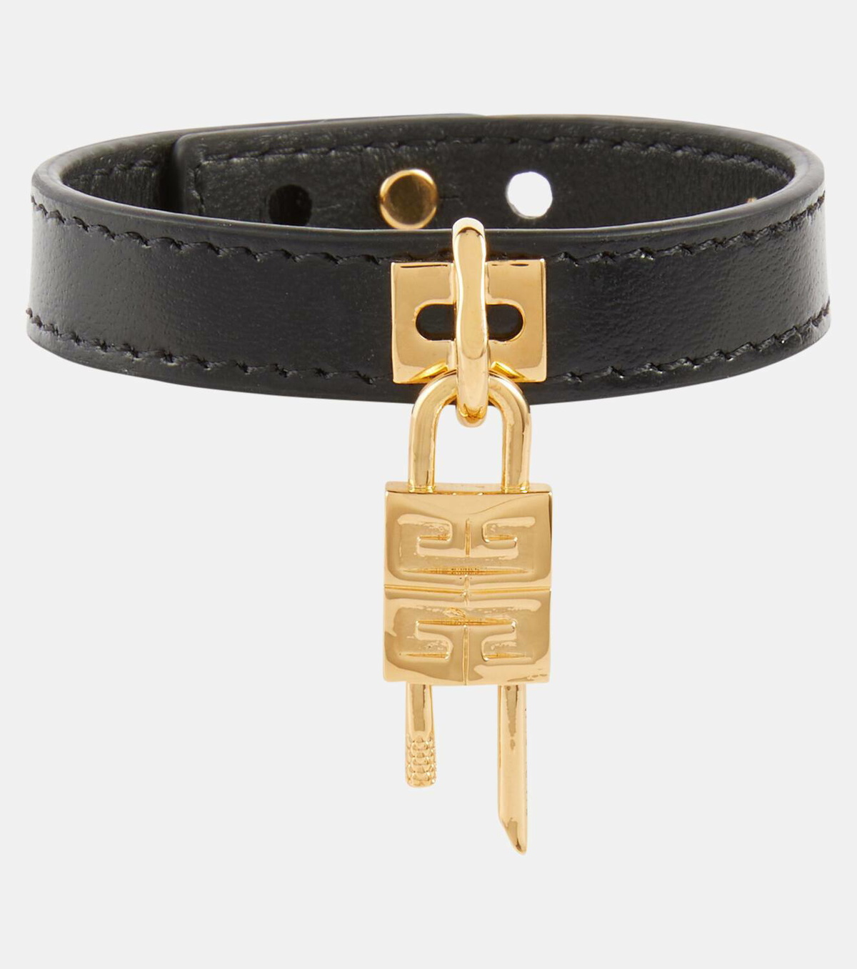 GIVENCHY ロックレザーブレスレットミニ　ブラック Givenchy Mini 4G Padlock leather bracelet Givenchy
