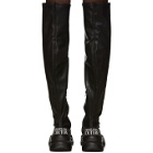 Versace Jeans Couture Black Faux-Leather OTK Chunky Boots