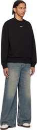 Hugo Black Logo Detail Relaxed-Fit Sweatshirt