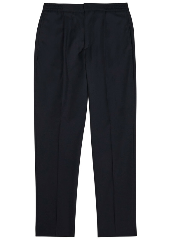 Photo: Officine Générale Drew Tapered Wool Trousers Navy