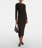 Velvet Mia lace midi skirt