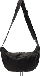 YOHJI YAMAMOTO Black Scratch Horse Leather Half Moon Shoulder Bag