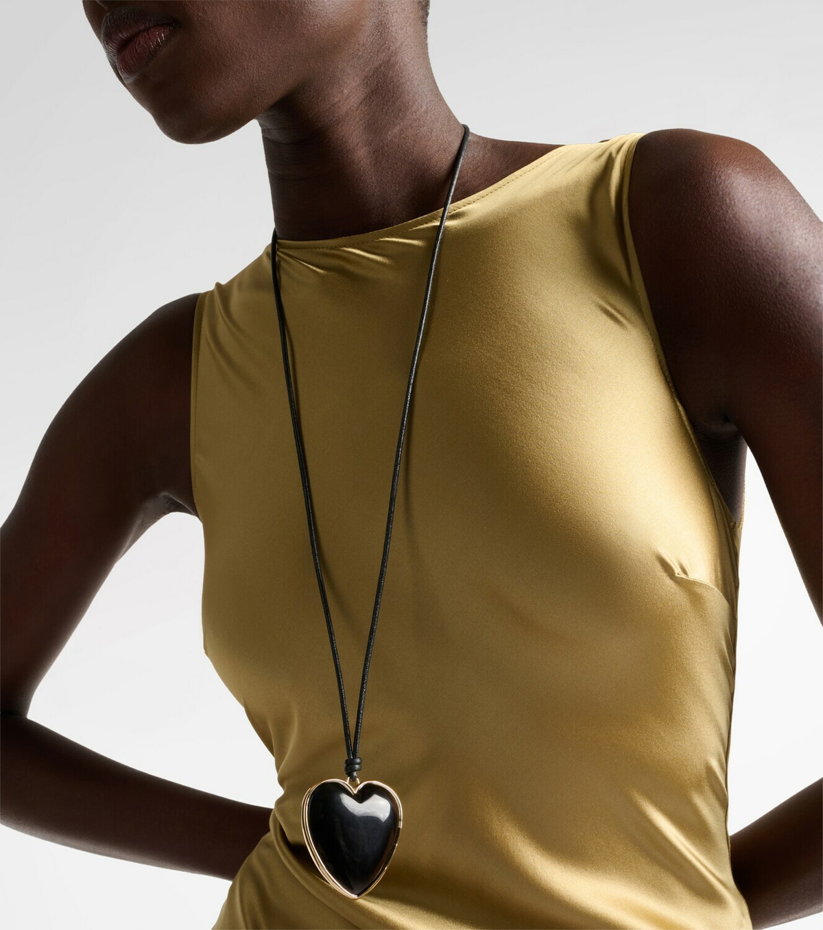 Jennifer Fisher 14kt gold-plated and leather necklace with quartz