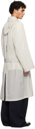 Hed Mayner Off-White Crinkled Trench Coat