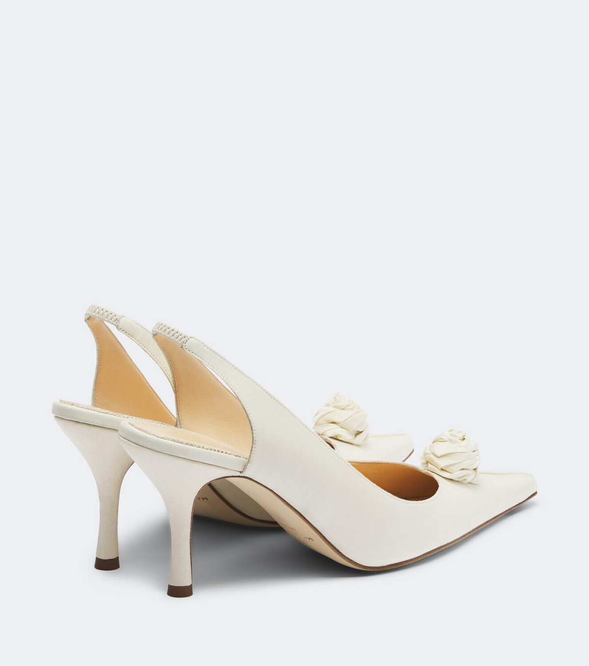 Magda Butrym Floral-appliqué satin slingback pumps