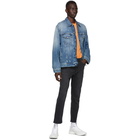 Acne Studios Blue Denim Oversized Distressed Jacket