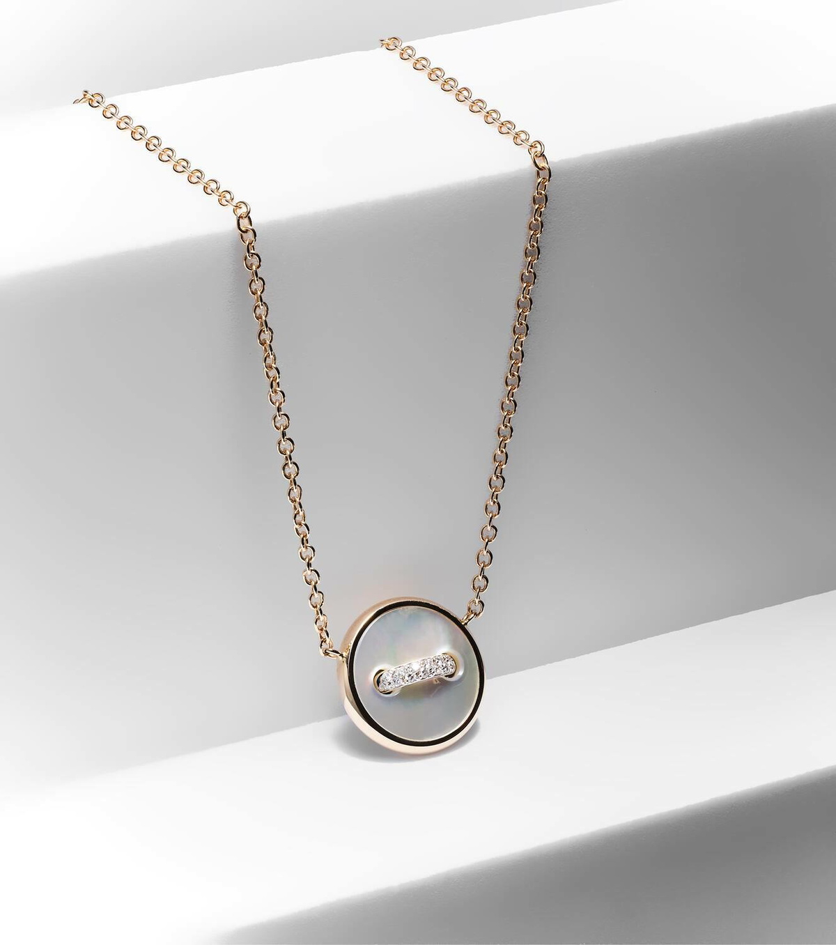 Pomellato Pom Pom Dot 18kt rose gold pendant necklace with mother-of-pearl and diamonds