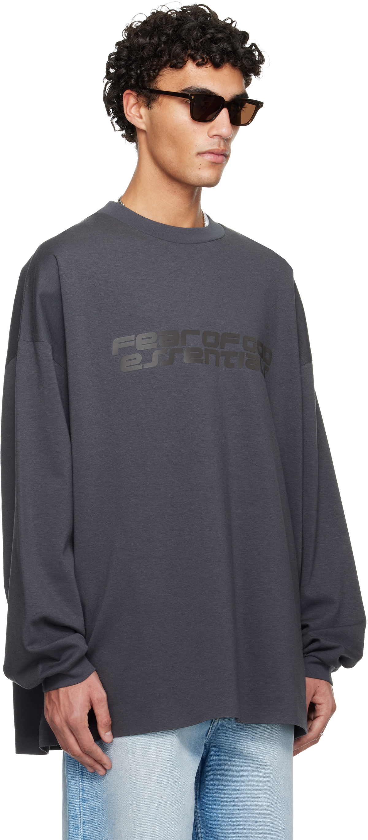 Fear of God ESSENTIALS Gray Holiday 90s Long Sleeve T-shirt