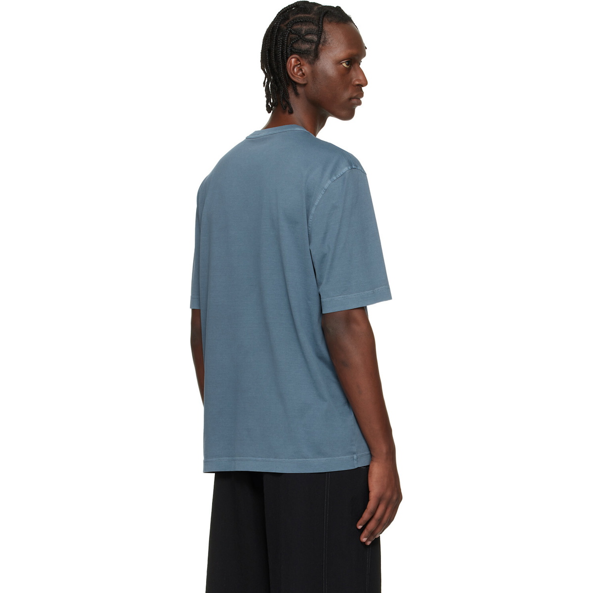 Moncler Blue Logo Print Cotton T-shirt
