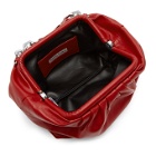 Marques Almeida Red Pleated Clutch Bag