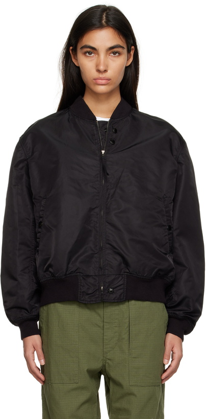 Photo: Engineered Garments Black Aviator Bomber Jacket