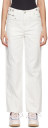Feng Chen Wang White Deconstructed Jeans