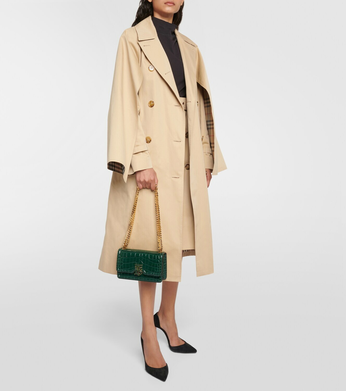 Burberry TB Small croc-effect shoulder bag Burberry