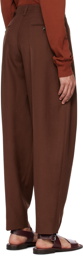 LEMAIRE Brown Pleated Tapered Trousers