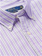 Polo Ralph Lauren - Button-Down Collar Striped Cotton Oxford Shirt - Purple