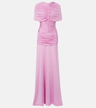 Self-Portrait Caped ruched jersey maxi dress