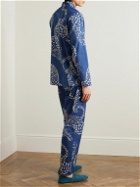 Desmond & Dempsey - Printed Cotton Pyjama Set - Blue