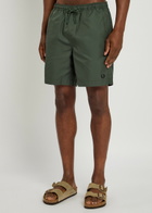 Fred Perry Logo-embroidered Shell Swim Shorts Dark Green