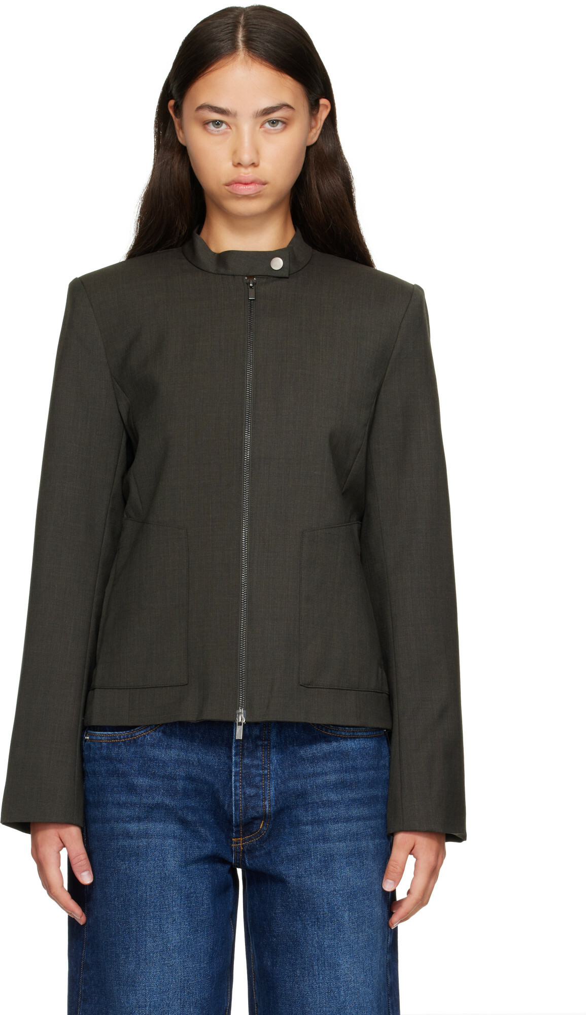 St. Agni Gray Moto Jacket