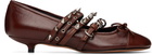 ABRA Brown Kitten Spike Ballerina Heels