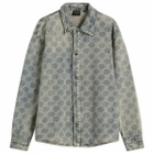Daily Paper Men's Shield Laser Denim Shirt in Blue