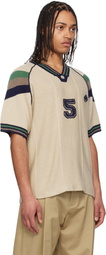 RICE NINE TEN Biege Knitting Game T-shirt