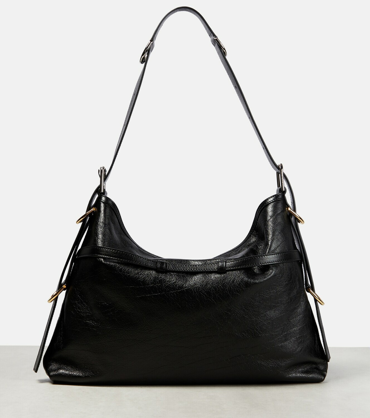 【関税&送料込】Givenchy Black Leather Medium Voyou Shoulder Medium Voyou bag in shiny leather in - black | Givenchy US