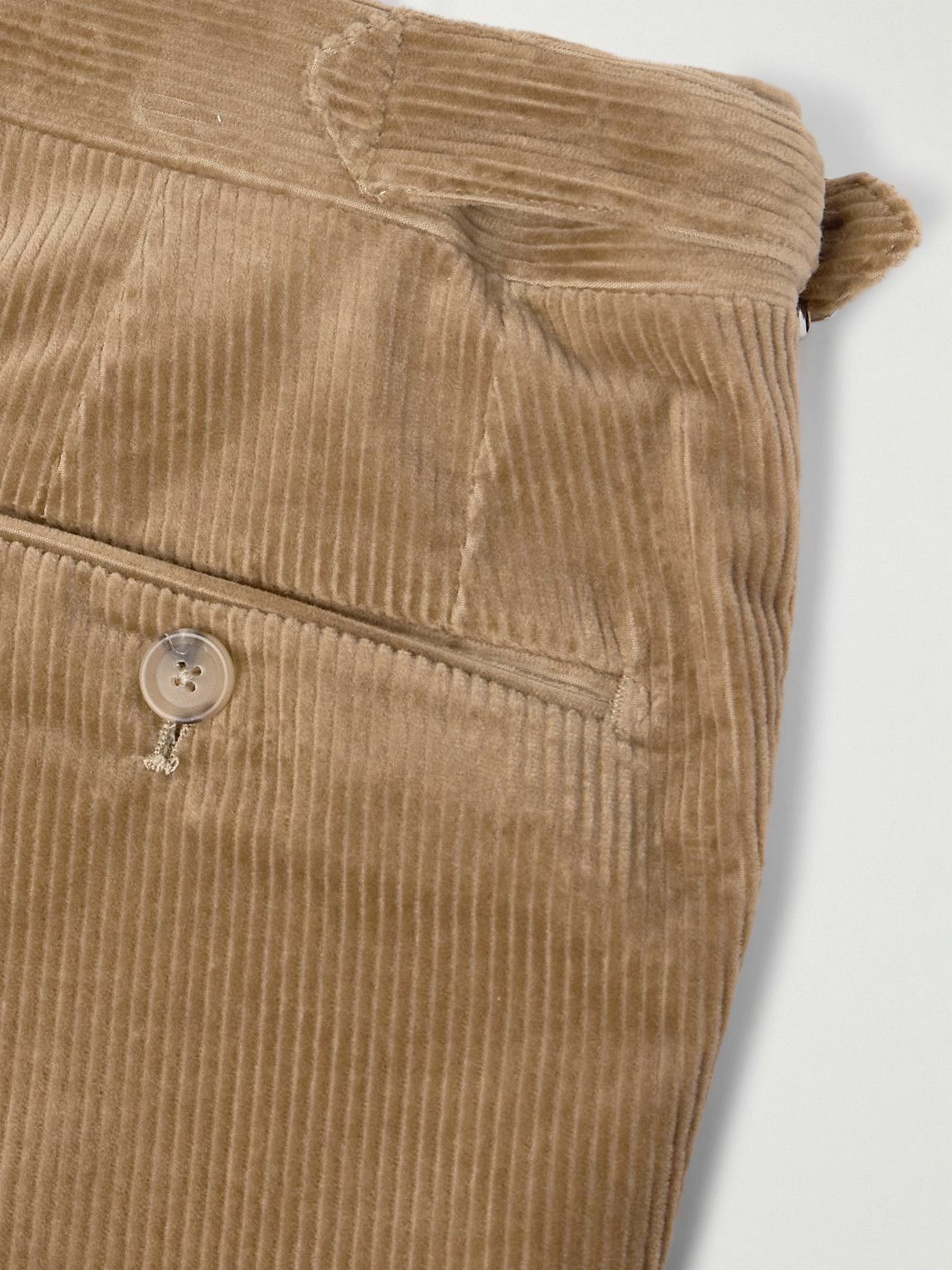 De Petrillo - Slim-Fit Pleated Cotton-Blend Corduroy Trousers - Neutrals De  Petrillo